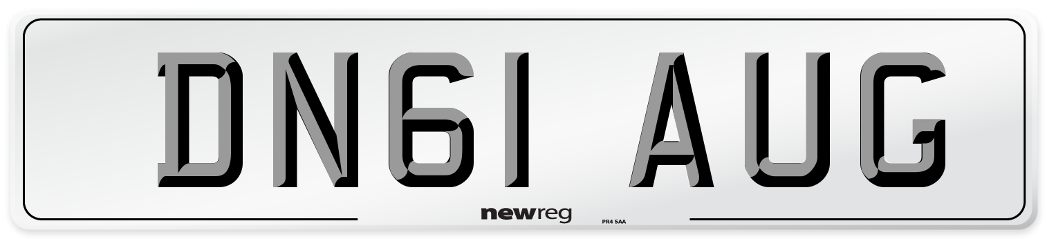 DN61 AUG Number Plate from New Reg